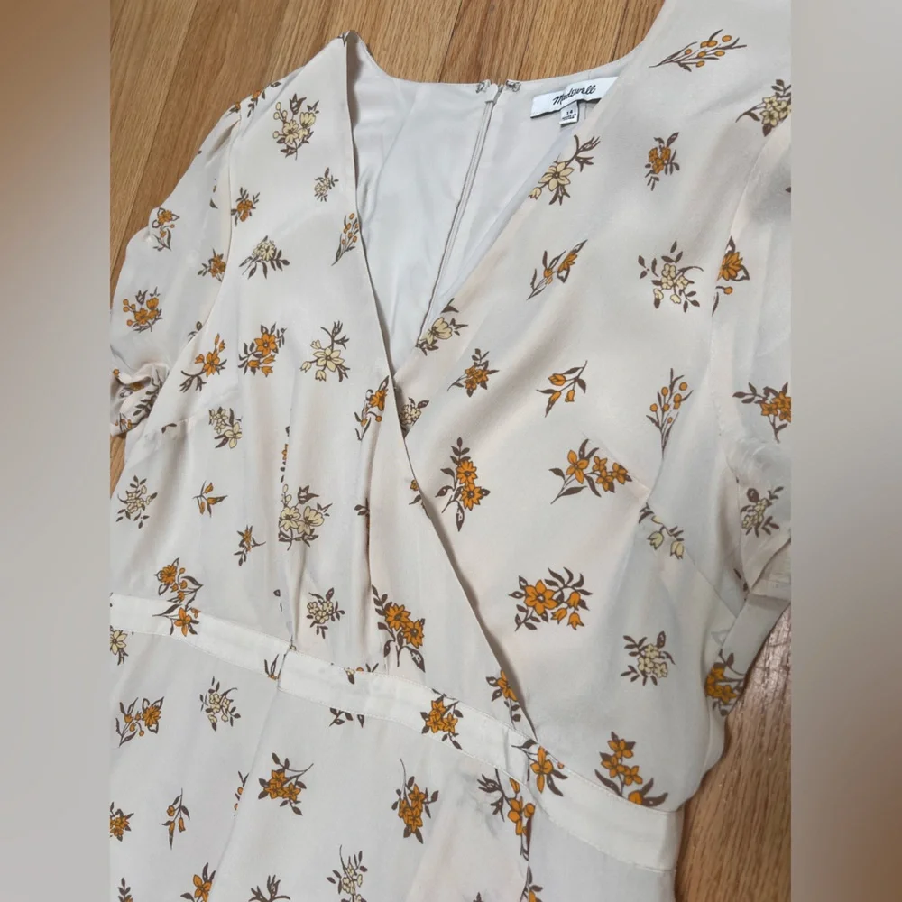 Madewell Floral Wrap Midi Dress Size 14 Wedding Guest Spring Summer - Picture 3 of 8